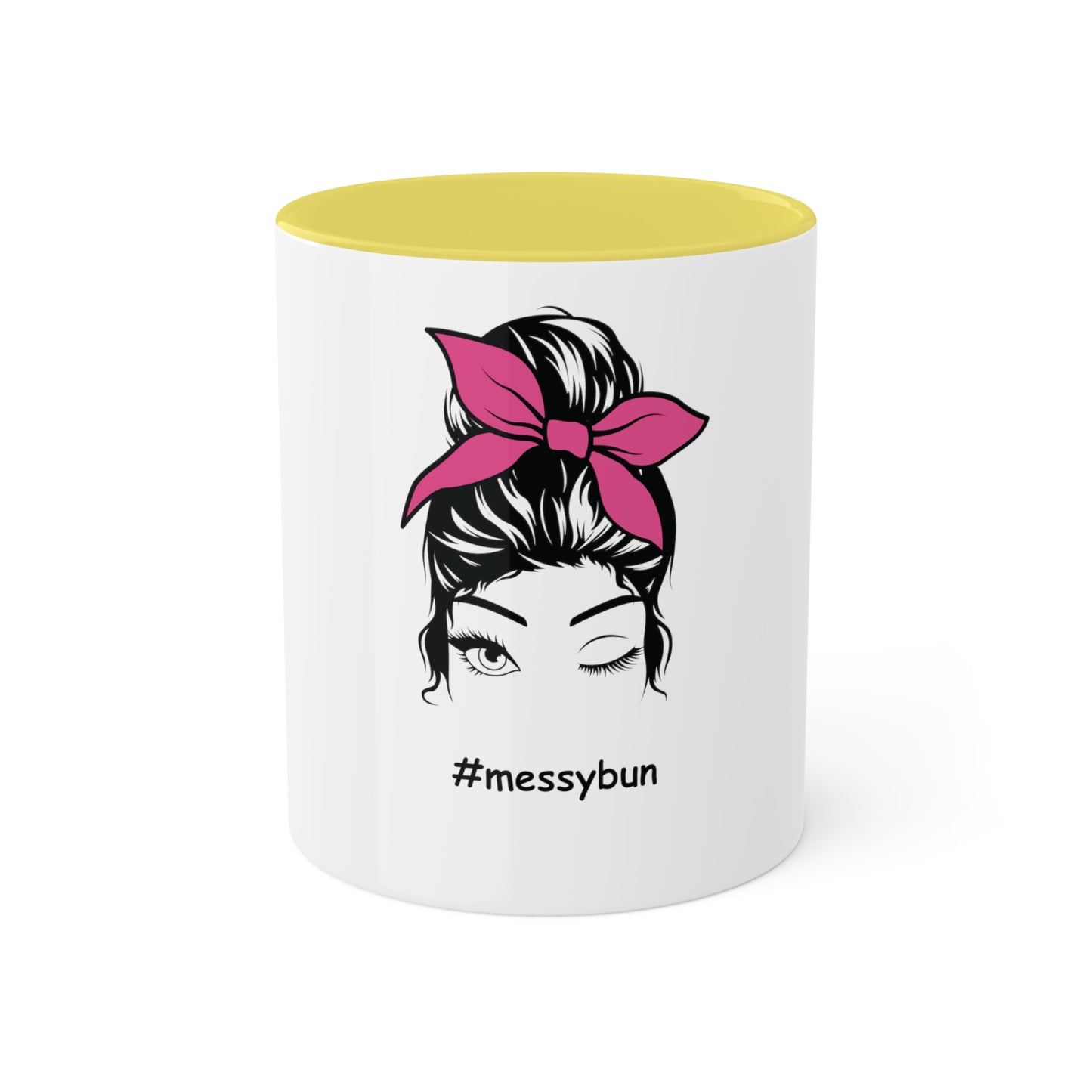 Messybun w/pink bow Custom Personalized Mug