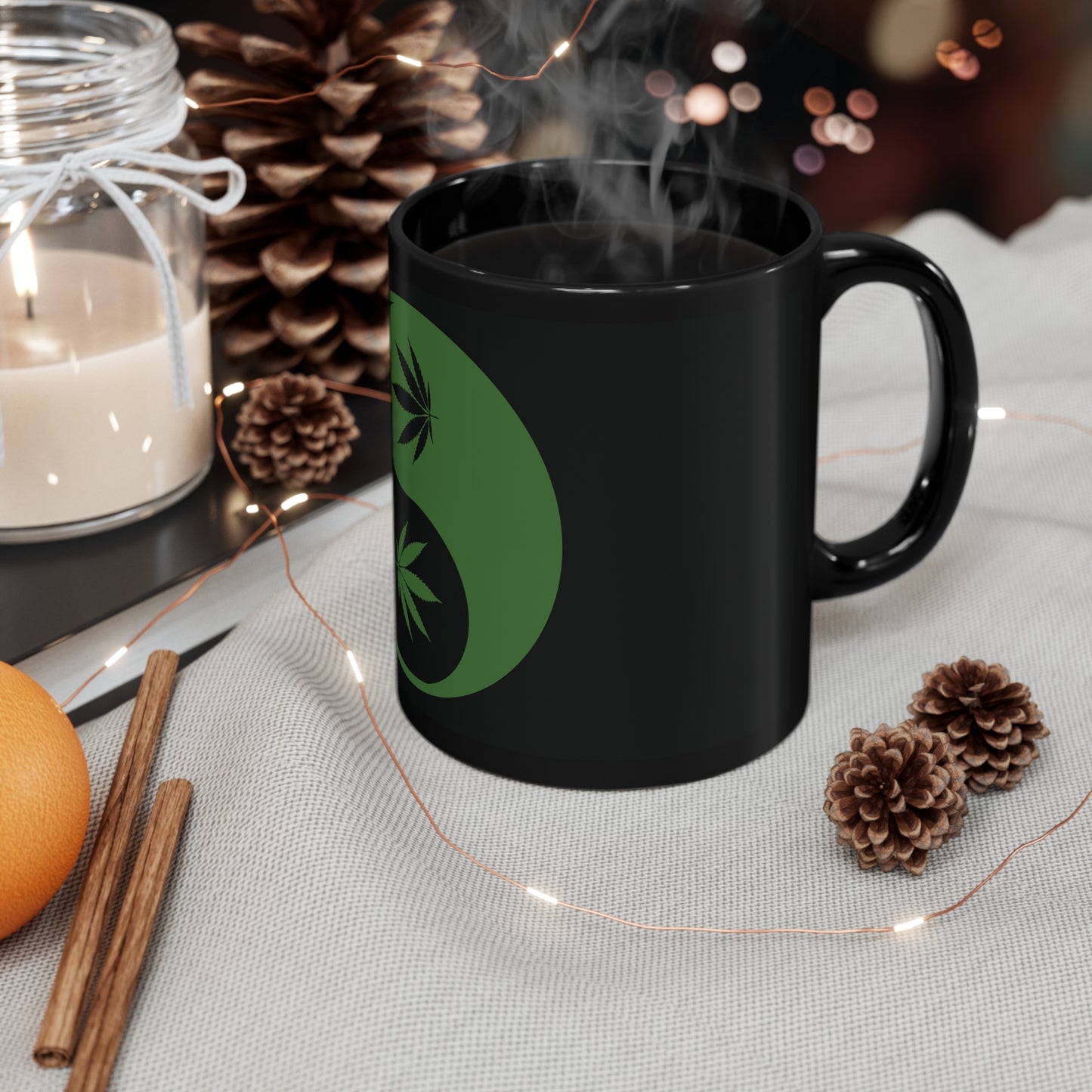 YinYang Cannibas Leaf Custom Mug